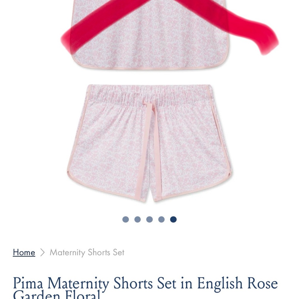 Pima Maternity Shorts Set in English Rose Garden Floral - Pink